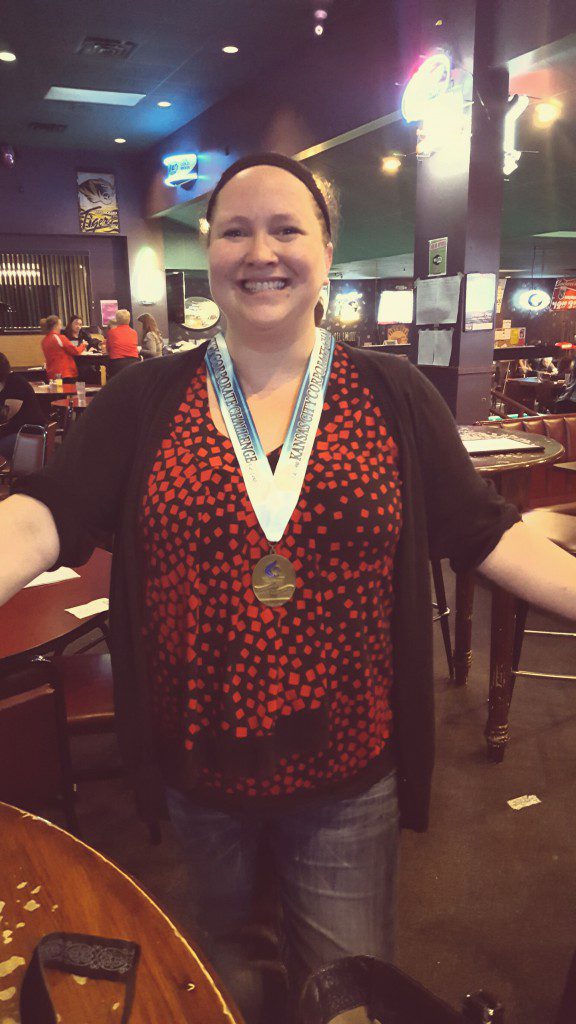 Dawn Billinger, Director of Media, wins gold at the 2016 Kansas City Corporate Challenge Darts event