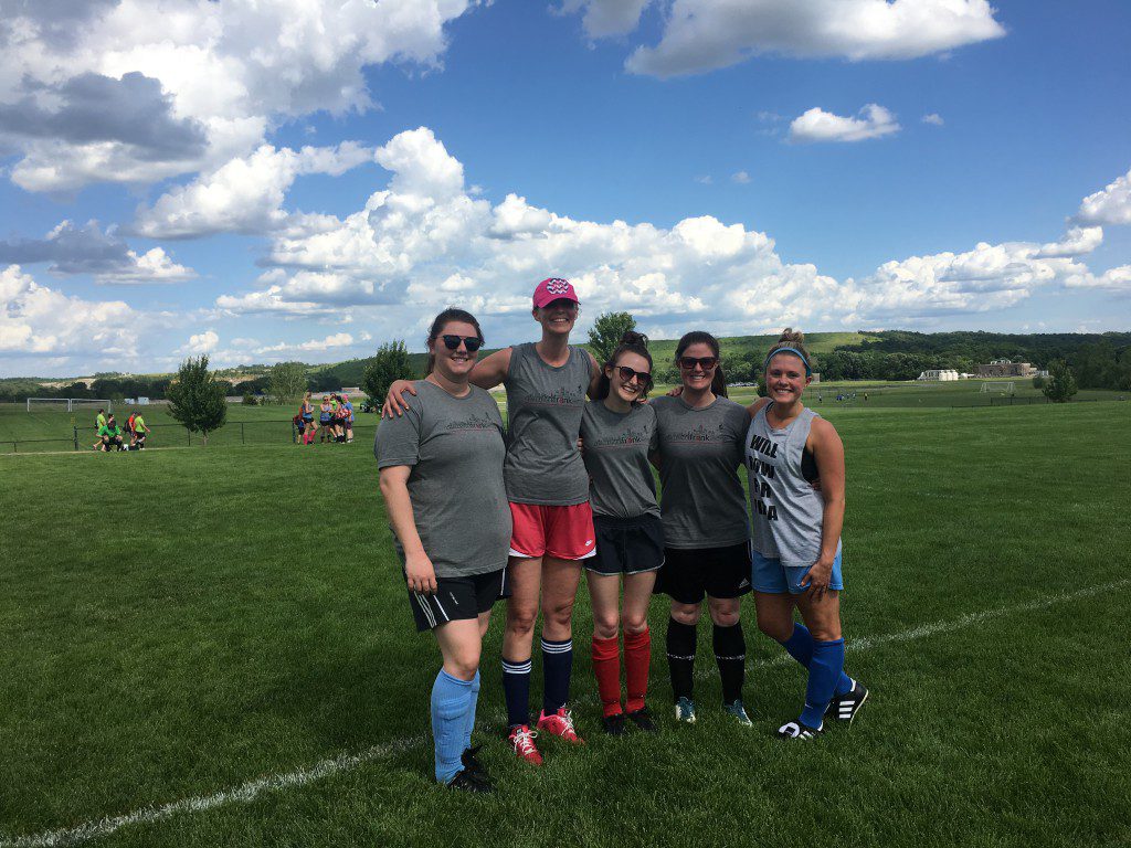 The frank Agency's women's soccer team at the 2016 Kansas City Corporate Challenge event
