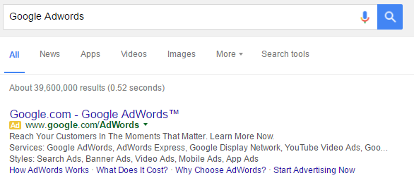 Google AdWords SERPs
