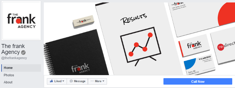 The frank Agency Facebook Page Layout change
