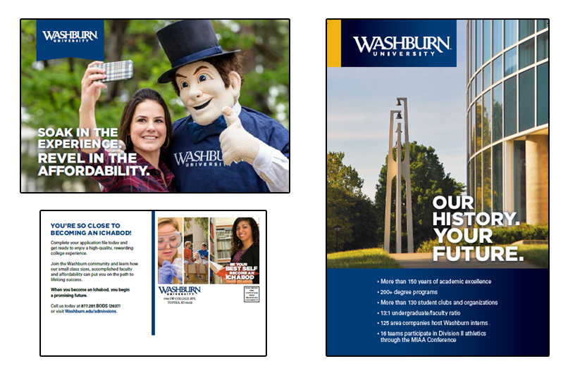Washburn University direct mail marketing materials