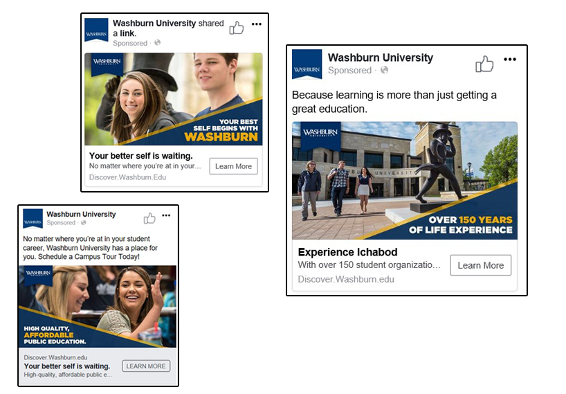Washburn University social media ads
