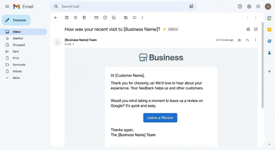 Emails to ask for reviews