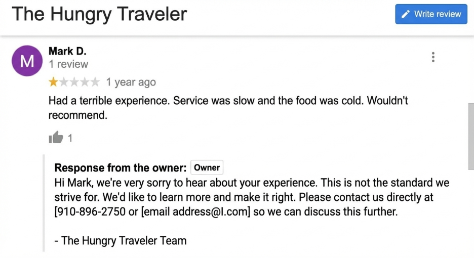 How to give reply to negative review